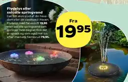 Kvickly Flydelys eller solcelle springvand tilbud