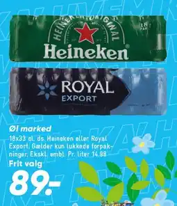 Bilka Heineken / Royal Export tilbud