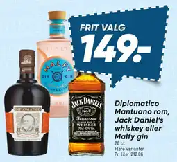 Bilka Diplomatico Mantuano / Jack Daniel's / Malfy gin tilbud