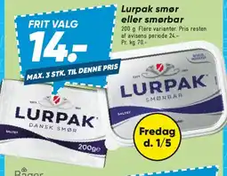 Bilka Lurpak smør / smørbar tilbud