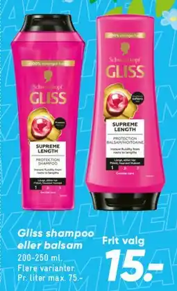 Bilka Gliss shampoo eller balsam tilbud