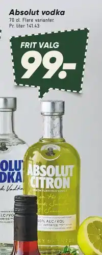 Bilka Absolut vodka tilbud