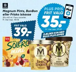 Bilka Magnum Pints, BonBon eller Frisko iskasse tilbud