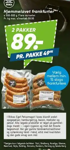 Bilka Hjemmelavet frankfurter tilbud