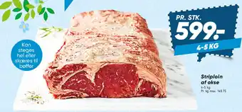 Bilka Striploin af okse tilbud