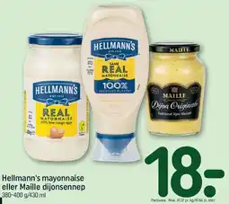 REMA 1000 Hellmann's mayonnaise / Maille dijonsennep tilbud
