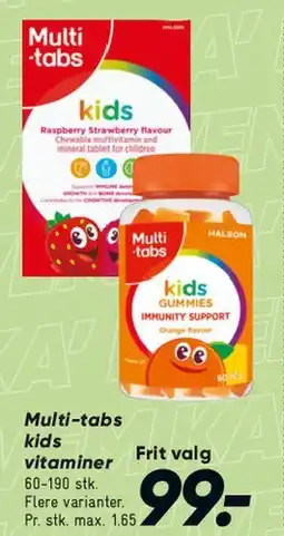 Bilka Multi-tabs kids vitaminer tilbud