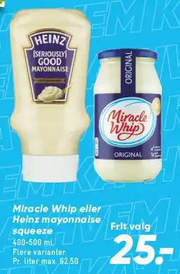 Bilka Miracle Whip eller Heinz mayonnaise squeeze tilbud