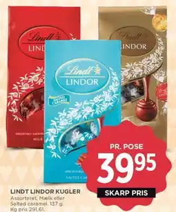 MENY Lindt Lindor Kugler tilbud