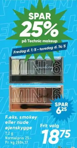 Bilka Technic makeup (øjenskygge) tilbud