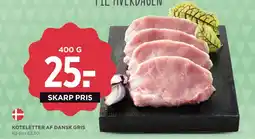 MENY Koteletter af dansk gris tilbud