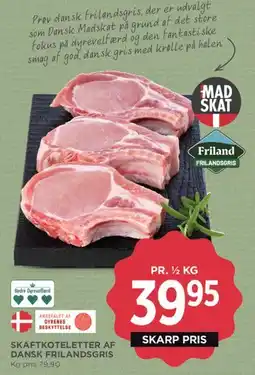 MENY Skaftkoteletter af dansk frilandsgris tilbud