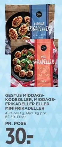 MENY Gestus middags-kødboller / middags-frikadeller / minifrikadeller tilbud