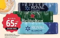 MENY Royal Export / Royal Blanche / Heineken (18 x 33 cl) tilbud