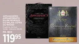 MENY Appassinero Appassimento eller Réserve du Palais Côtes du Rhône (box) tilbud