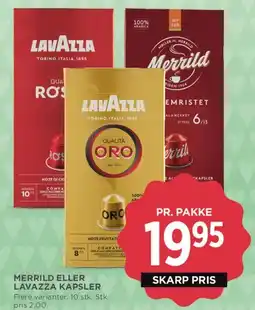 MENY Merrild eller Lavazza kapsler tilbud