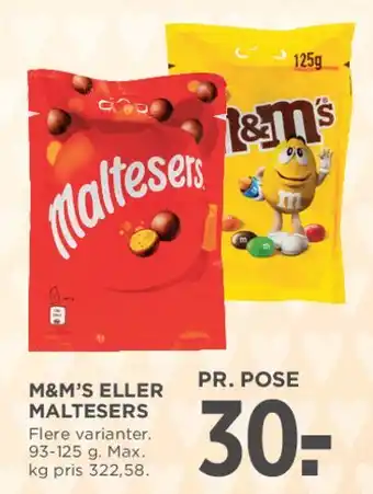 MENY M&M's eller Maltesers tilbud