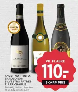 MENY Faustino / Barolo / Chablis selection tilbud