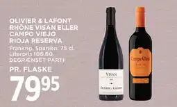 MENY Olivier & Lafont / Campo Viejo Rioja Reserva tilbud