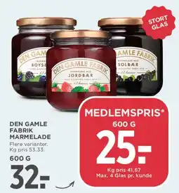 MENY Den Gamle Fabrik marmelade tilbud
