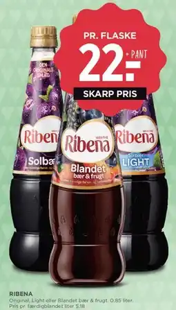 MENY Ribena (flaske) tilbud
