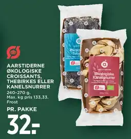MENY Årstiderne økologiske croissants, tebirkes eller kanelsnurrer tilbud