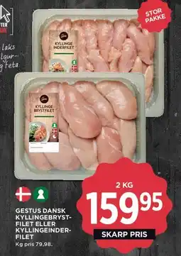 MENY Gestus dansk kyllingebrystfilet eller kyllingeinderfilet tilbud