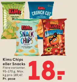 SPAR Kims Chips eller Snacks tilbud