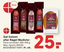 SPAR Gøl Salami eller Røget Medister tilbud