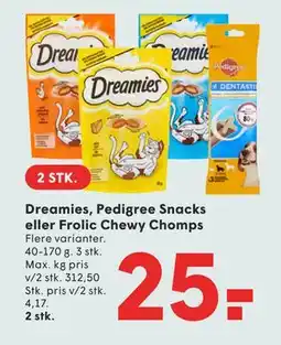 SPAR Dreamies, Pedigree Snacks eller Frolic Chewy Chomps tilbud