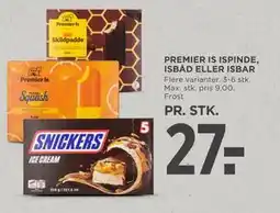 MENY PREMIER IS ISPINDE, ISBÅD ELLER ISBAR tilbud