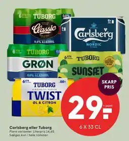 SPAR Carlsberg eller Tuborg tilbud