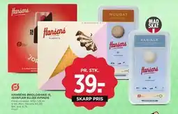 MENY HANSENS ØKOLOGISKE IS, ISVAFLER ELLER ISPINDE tilbud