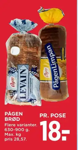 MENY PÅGEN BRØD tilbud