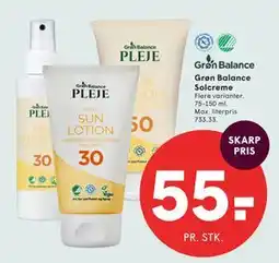 SPAR Grøn Balance Solcreme tilbud