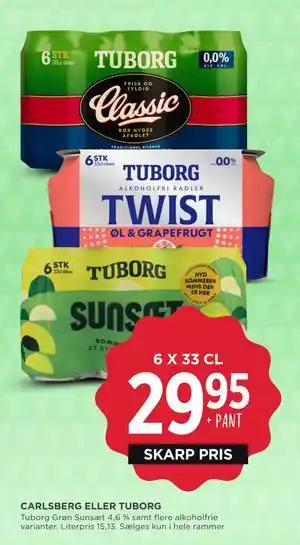 MENY CARLSBERG ELLER TUBORG tilbud