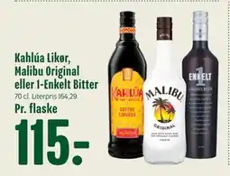 Min Købmand Kahlúa Likør, Malibu Original eller 1-Enkelt Bitter tilbud