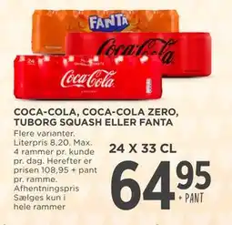 MENY COCA-COLA, COCA-COLA ZERO, TUBORG SQUASH ELLER FANTA tilbud