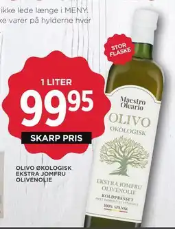 MENY OLIVO ØKOLOGISK EKSTRA JOMFRU OLIVENOLIE tilbud