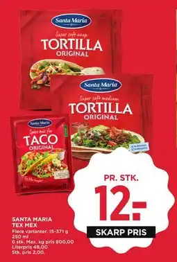 MENY SANTA MARIA TEX MEX tilbud