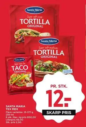MENY SANTA MARIA TEX MEX tilbud