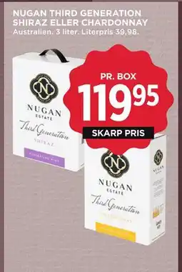 MENY NUGAN THIRD GENERATION SHIRAZ ELLER CHARDONNAY PR. BOX tilbud