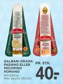 MENY GALBANI GRANA PADANO ELLER PECORINO ROMANO tilbud