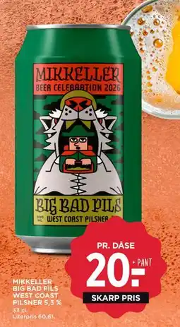MENY MIKKELLER BIG BAD PILS WEST COAST PILSNER 5,3 % tilbud