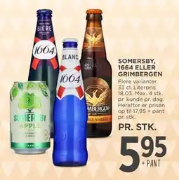 MENY SOMERSBY, 1664 ELLER GRIMBERGEN tilbud