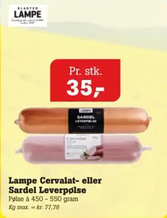 Lampe Cervalat- eller Sardel Leverpølse