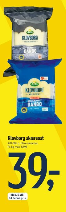 Føtex Klovborg skæreost tilbud