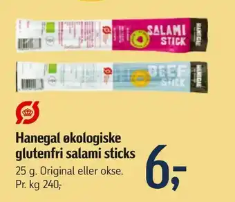 Hanegal økologiske glutenfri salami sticks