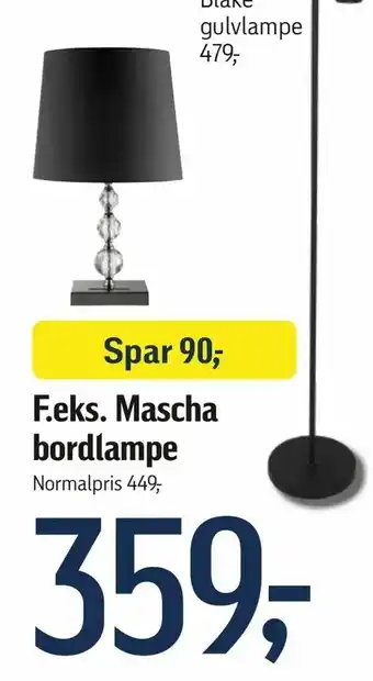 Føtex Mascha bordlampe tilbud