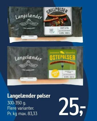 Føtex Langelænder pølser tilbud